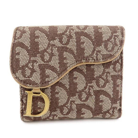 ❤️Christian Dior Trotter Canvas Leather Bi-fold Compact Wallet❤️ - Picture 1 of 16